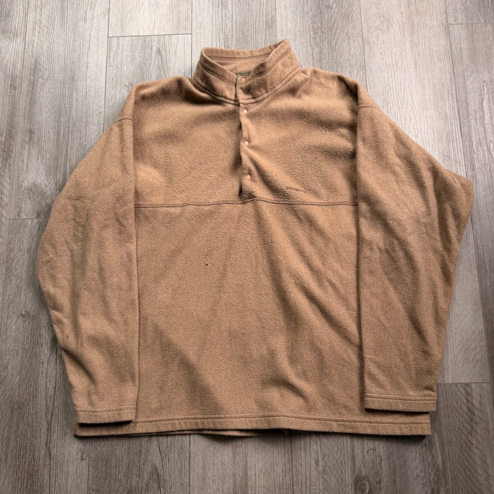 Vintage Patagonia Snap Fleece Pullover Tan Brown Made in USA XL Embroidered Logo